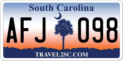 SC license plate AFJ098