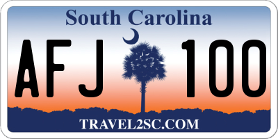 SC license plate AFJ100