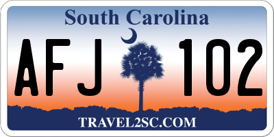 SC license plate AFJ102