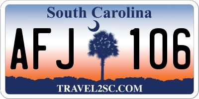 SC license plate AFJ106