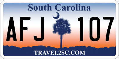 SC license plate AFJ107