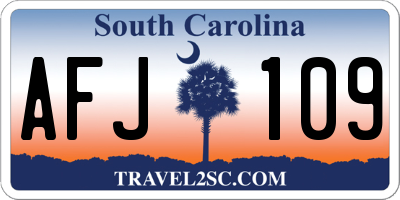 SC license plate AFJ109