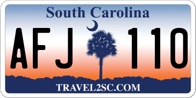 SC license plate AFJ110