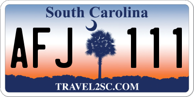 SC license plate AFJ111
