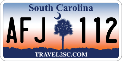 SC license plate AFJ112