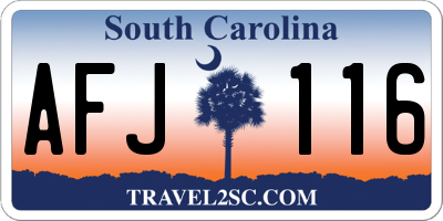 SC license plate AFJ116