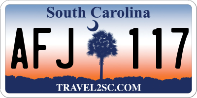 SC license plate AFJ117