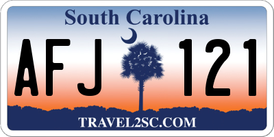 SC license plate AFJ121