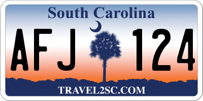 SC license plate AFJ124