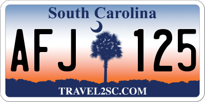 SC license plate AFJ125