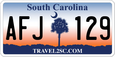 SC license plate AFJ129