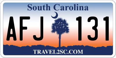 SC license plate AFJ131