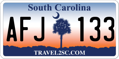 SC license plate AFJ133