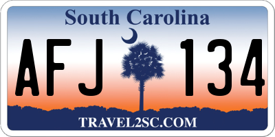 SC license plate AFJ134