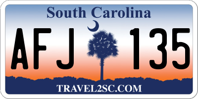 SC license plate AFJ135