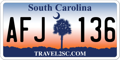 SC license plate AFJ136