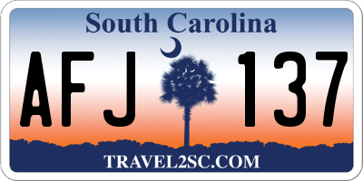SC license plate AFJ137