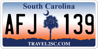 SC license plate AFJ139