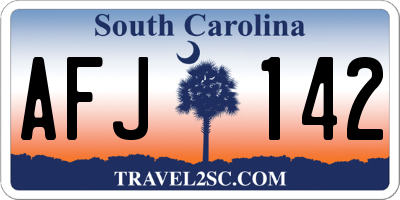 SC license plate AFJ142