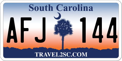 SC license plate AFJ144