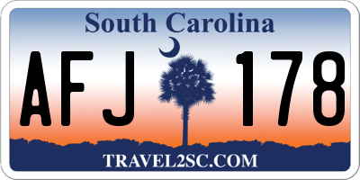 SC license plate AFJ178
