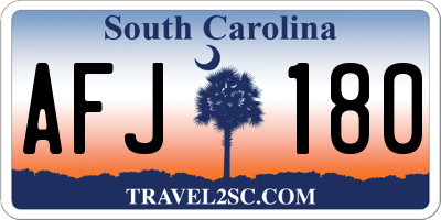 SC license plate AFJ180