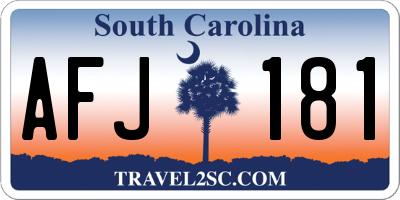 SC license plate AFJ181