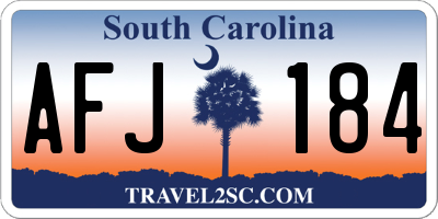 SC license plate AFJ184