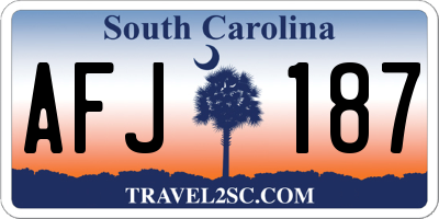 SC license plate AFJ187