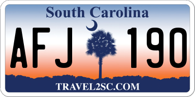 SC license plate AFJ190