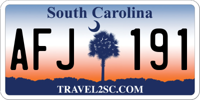 SC license plate AFJ191
