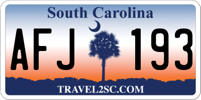SC license plate AFJ193