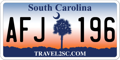 SC license plate AFJ196
