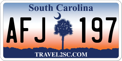 SC license plate AFJ197