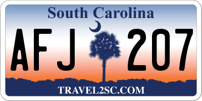 SC license plate AFJ207