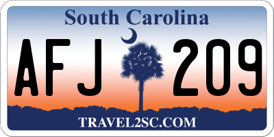 SC license plate AFJ209