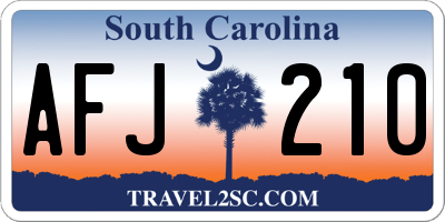 SC license plate AFJ210