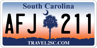 SC license plate AFJ211