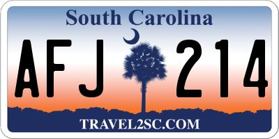 SC license plate AFJ214