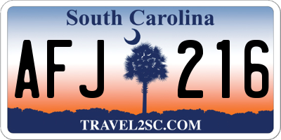 SC license plate AFJ216