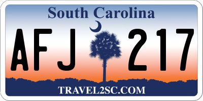 SC license plate AFJ217