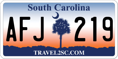 SC license plate AFJ219