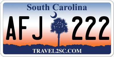 SC license plate AFJ222