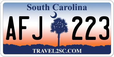 SC license plate AFJ223