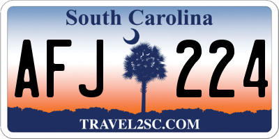 SC license plate AFJ224