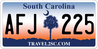 SC license plate AFJ225