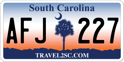 SC license plate AFJ227