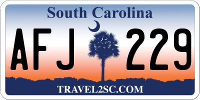 SC license plate AFJ229