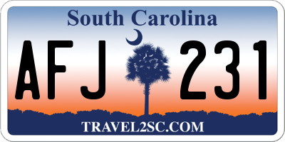 SC license plate AFJ231