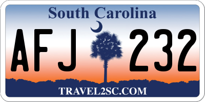 SC license plate AFJ232